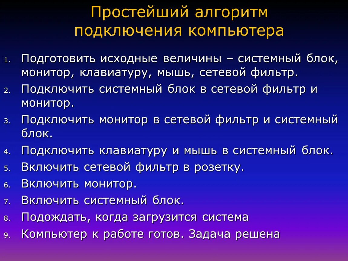 Алгоритм подключения компьютера Лекция_11_12_Алгоритмизация прикладных задач