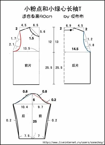 Алгоритм построения выкройки детской футболки Pin on Ropa de niños
