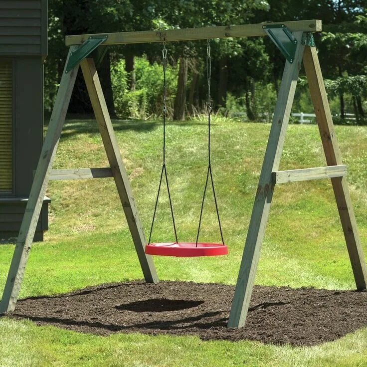Качели для дачи ребенку своими руками SuperSpinnerSwing Plastic Saucer Swing with Chains and Hooks Reviews Wayfair Cas