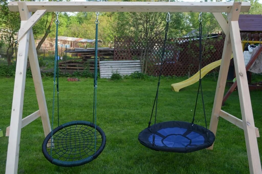 Качели для дачи ребенку своими руками Качели ''Овальное гнездо'' (nest swing Oval) сетка Дети на Даче