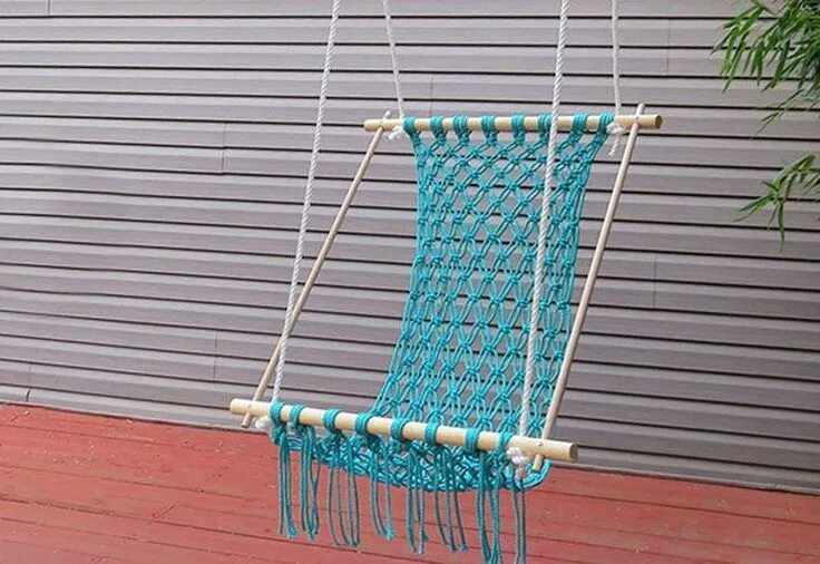 Качели макраме своими руками схема Backyard Built: 10 Outdoor Furniture DIYs Diy hammock, Macrame hammock chair, Di