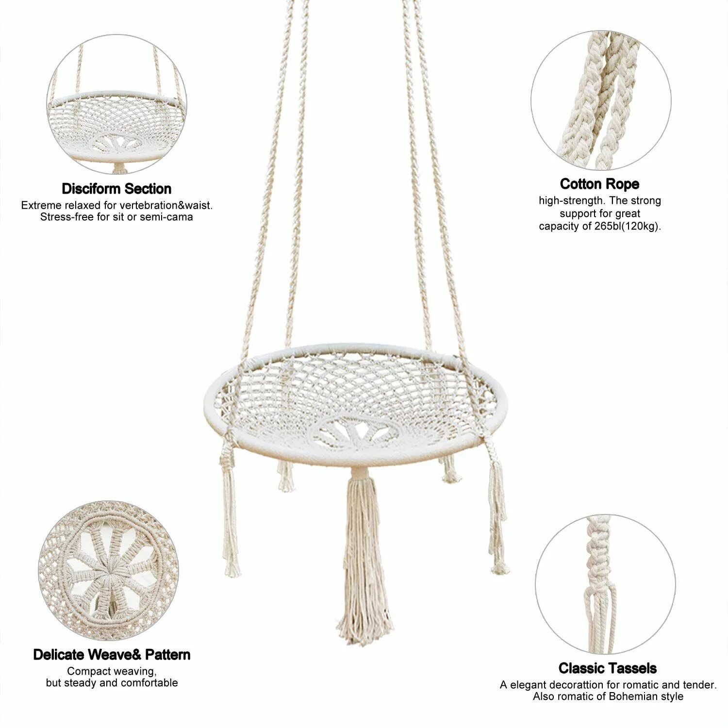 Качели макраме своими руками схема Sonyabecca shop Hammock Chair Macrame Swing Handmade Knitted Hanging Swing Chair