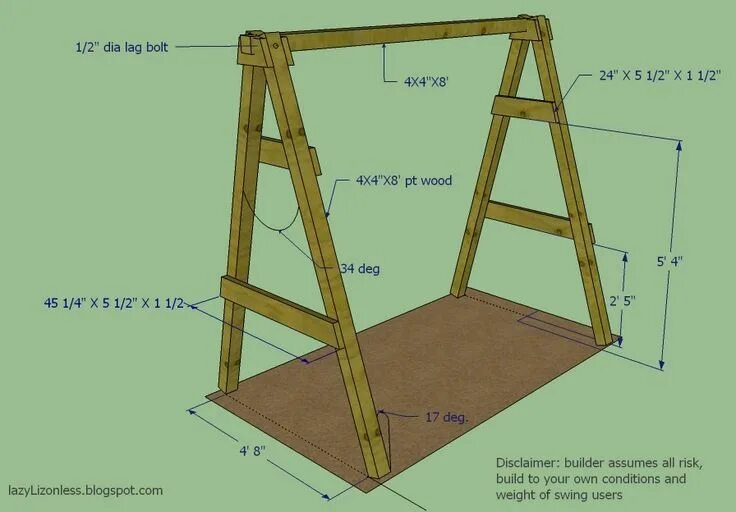 Качели садовые своими руками из дерева чертежи Lazy Liz on Less: Swing, Set, Go! Columpios de madera, Como hacer columpios, Col