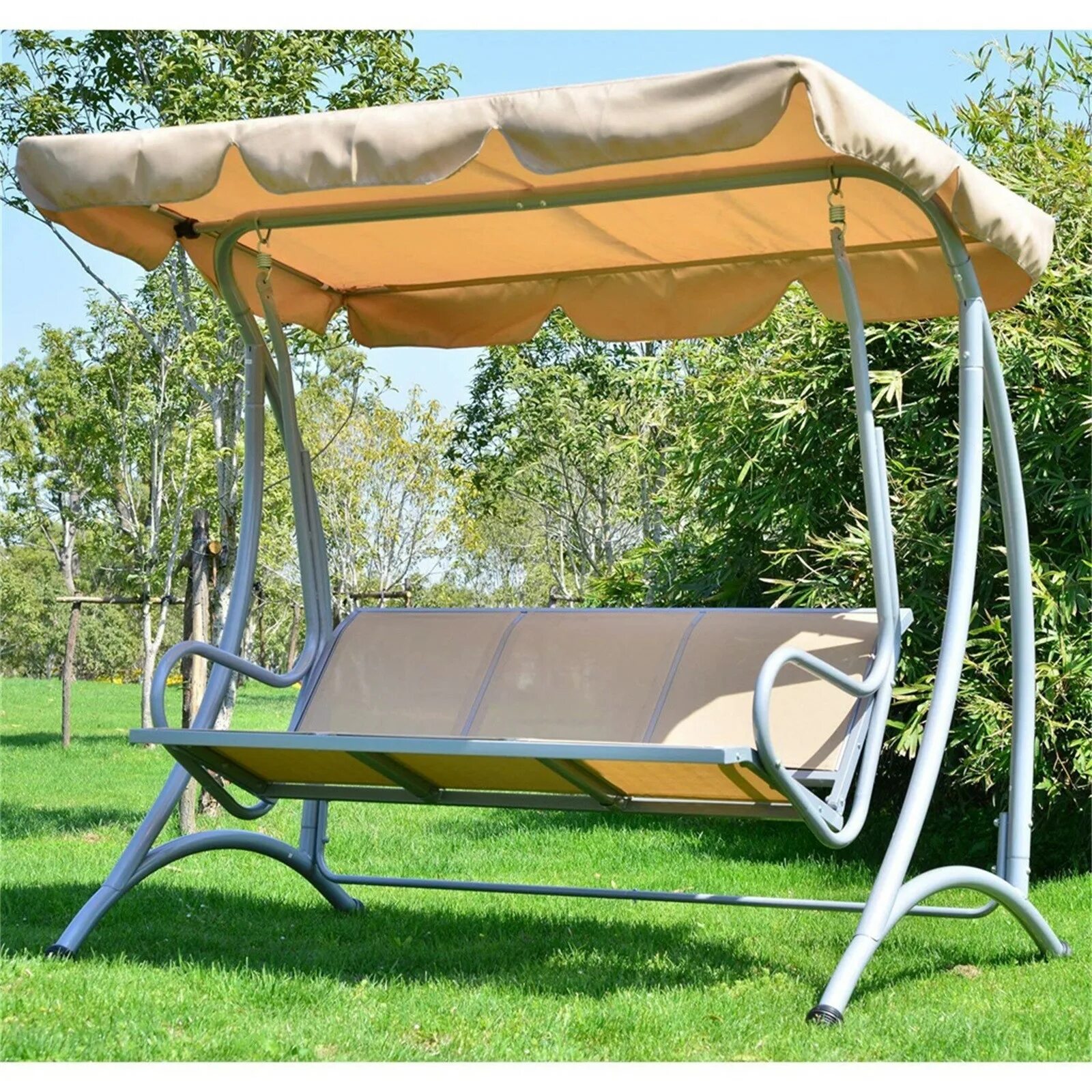 Качели во дворе фото Garden Chairs Patio Swing Cover Set Waterproof UV Resistant Swing Canopy Top Cov