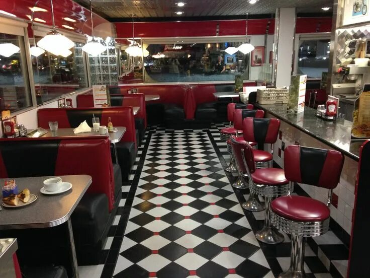 Кафе 50 50 фото Vintage diner, Diner decor, Diner aesthetic