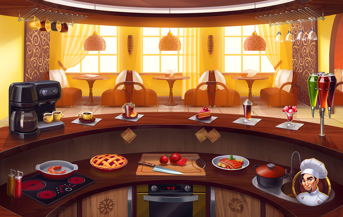 Кафе игра фото Kitchen Tales casual game :: Behance