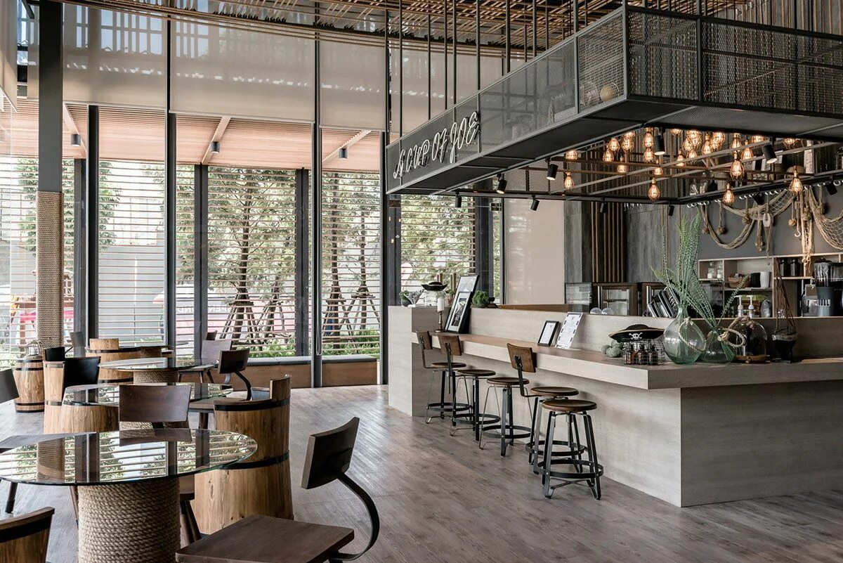 Кафе в современном стиле фото A Cup of Joe by N7A Architects on Behance Coffee bar design, Restaurant interior