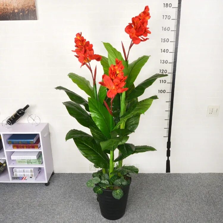 Канна в домашних условиях фото Simulatie boom Canna indica grote boom nep boom bloem woonkamer decoraties groen