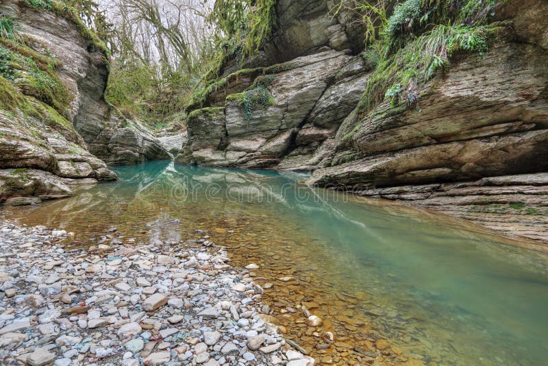Каньон псахо краснодарский край сочи фото Psakho River stock photo. Image of rock, scene, scenery - 48505812