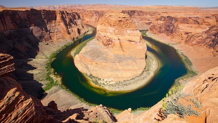 Каньон реки колорадо фото Download Wallpaper 1920x1080 river, circle, canyon, desert, water Full HD 1080p 