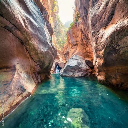 Каньон в турции кемер фото Colorful spring scene inside Goynuk canyon, located in District of Kemer, Antaly