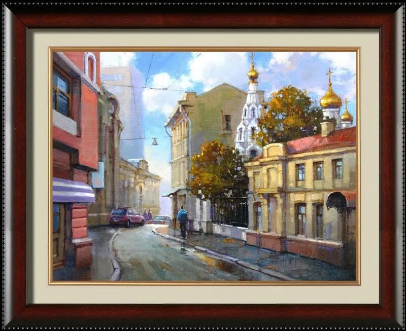 Кантина московская ул 320 фото Москва. Старый переулок. Картина маслом художника Максима Ланчака. Авторская жив