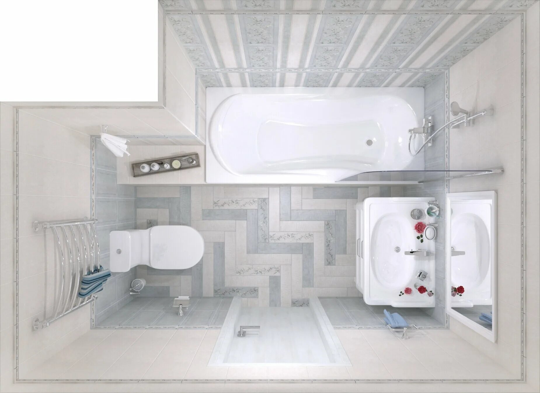 Кантри шик керама марацци в интерьере ванной Декор Kerama Marazzi Кантри 50х20 см Серый 7189 75663 (1.2 м2) - купить в интерн