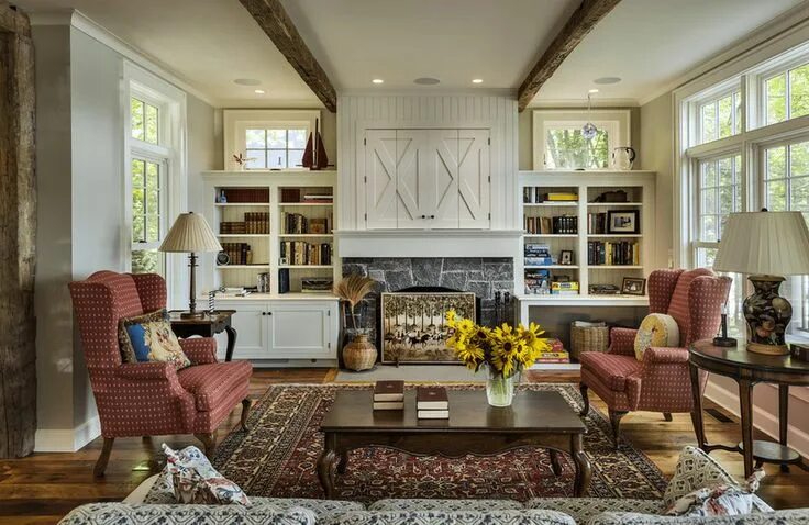 Кантри современный стиль интерьера Living Room Low Storage Units Check more at http://www.arch20.club/2017/07/05/li