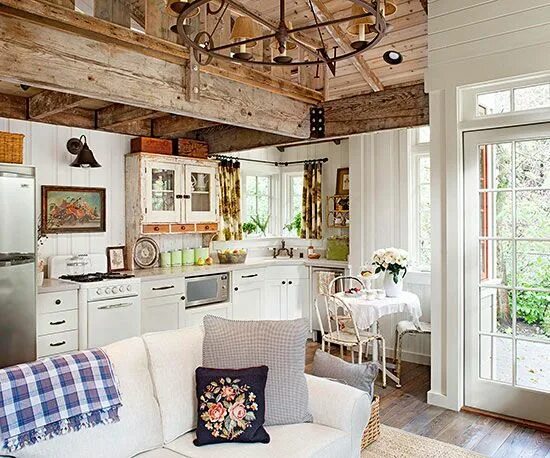 Кантри стиль в интерьере дачи 36 Open Kitchen Ideas for Easy Cooking and Entertaining Living room kitchen, Ope