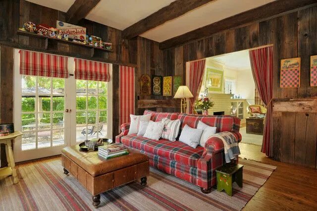 Кантри стиль в интерьере дачи Walnut Creek Farmhouse - Farmhouse - Living Room - San Francisco - by Adeeni Des