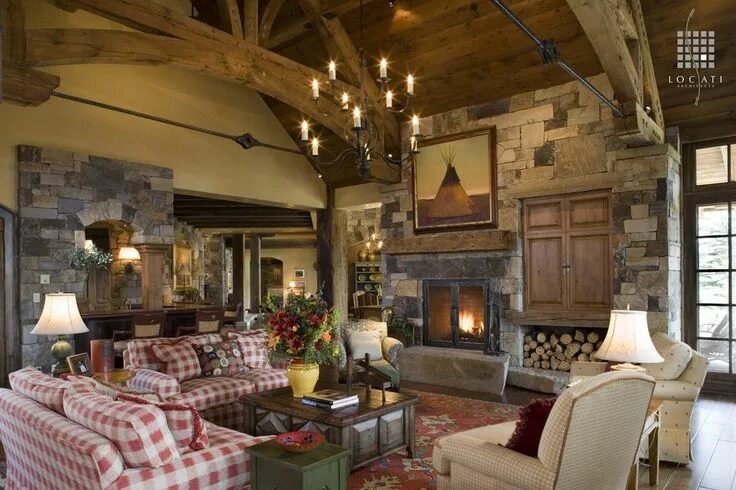 Кантри в интерьере загородного дома фото Zillow Learning Center Rustic family room, Rustic living room, French country li