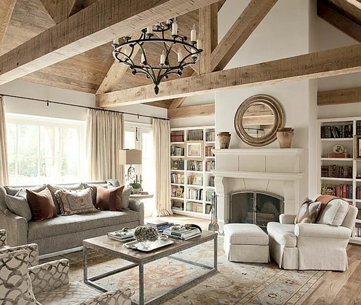Кантри в интерьере загородного дома фото 49 Incredible Living Room For Your Beautiful Home Beige living rooms, Popular li