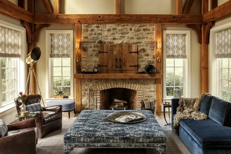 Кантри в интерьере загородного дома фото Great Room, New Hope - Ashli Mizell Country house interior, English country hous