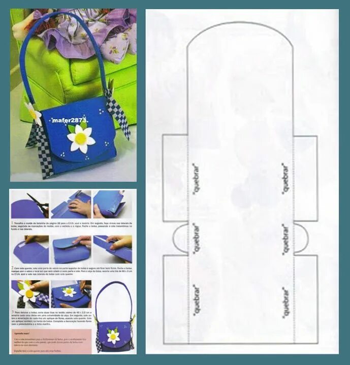 Канзаши сумка для куклы выкройка Carterita con molde 9 Cardboard box crafts, Diy bags no sew, Craft stick crafts