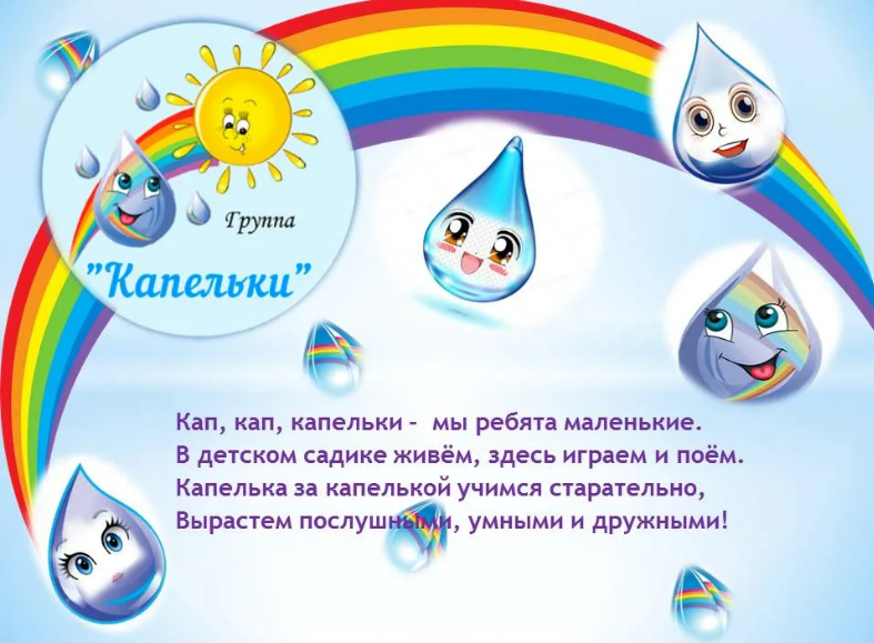 Капельки для оформления группы в детском саду Младшие группы № 1: Вторая младшая группа "Капельки"
