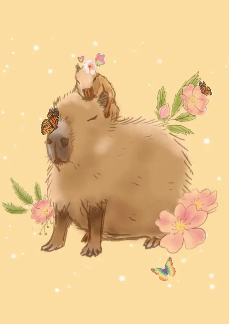 Капибара фото аниме Desenho de Capivara Fofa