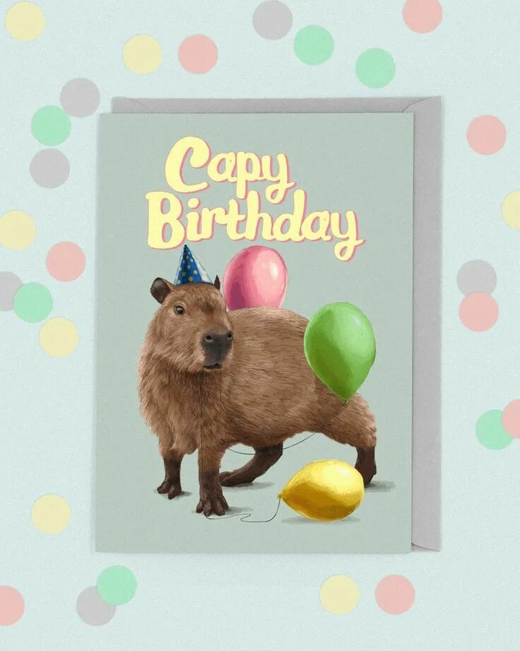 Капибара фото день рождения Capybara Funny Pun Happy Birthday Card Capy - Etsy UK Funny happy birthday image