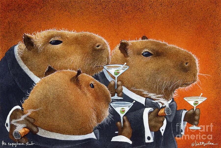 Капибара фото день рождения The Capybara Club... by Will Bullas Capybara, Cute animals, Animals