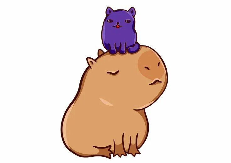Капибара фото мультяшная и милая "Capybara with a cat" Tote Bag on Redbubble Cute doodles, Cute doodle art, Capyb