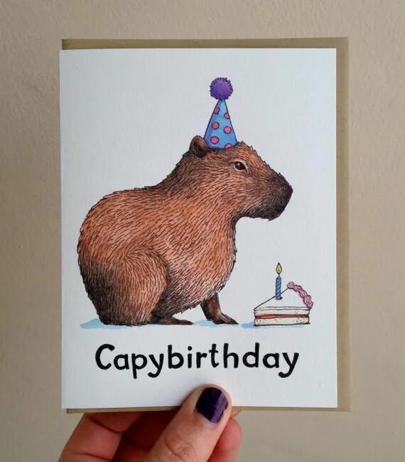 Капибара фото печать для торта Capybirthday Happy Birthday Capybara Card - Etsy Lustige geburtstagskarten, Kart
