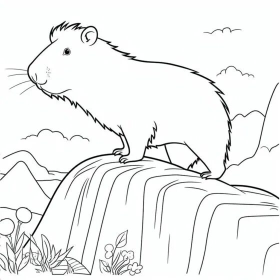 Капибара фото раскраска Capybara Coloring book for children: 10 pieces https://daja.ru/raskraska-kapibar