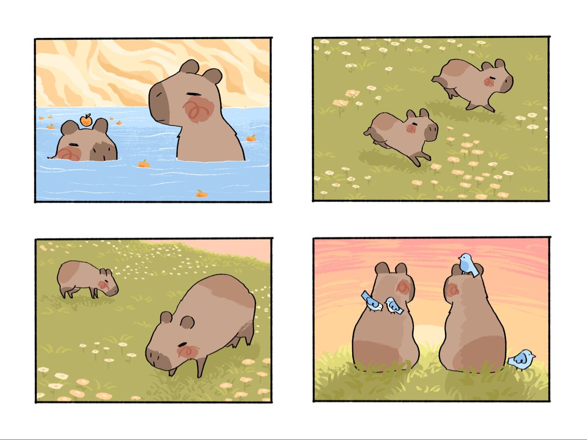Капибара фото рисунок милый capydoodle spring time Cute stuffed animals, Capybara, Cute drawings