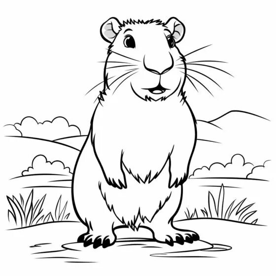 Капибара фото шаблон для раскраски Capybara Coloring book for children: 10 pieces https://daja.ru/raskraska-kapibar