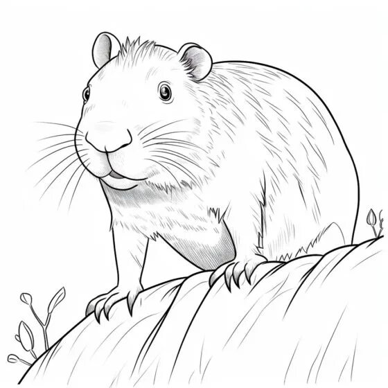 Капибара фото шаблон для раскраски Capybara Coloring book for children: 10 pieces https://daja.ru/raskraska-kapibar