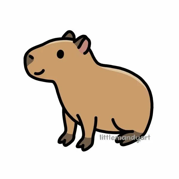 Капибара фото смешные и милые рисунки Capybara Sticker by littlemandyart in 2022 Capybara, Stickers, Vinyl sticker