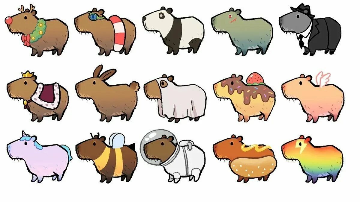 Капибара фото смешные и милые рисунки Капибары Cute easy drawings, Cute doodles, Mini drawings