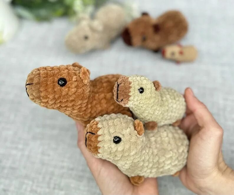 Капибара крючком игрушка фото Crochet Pattern Capybara / Amigurumi Capybara / Crochet Pattern Plush Toy / Stuf