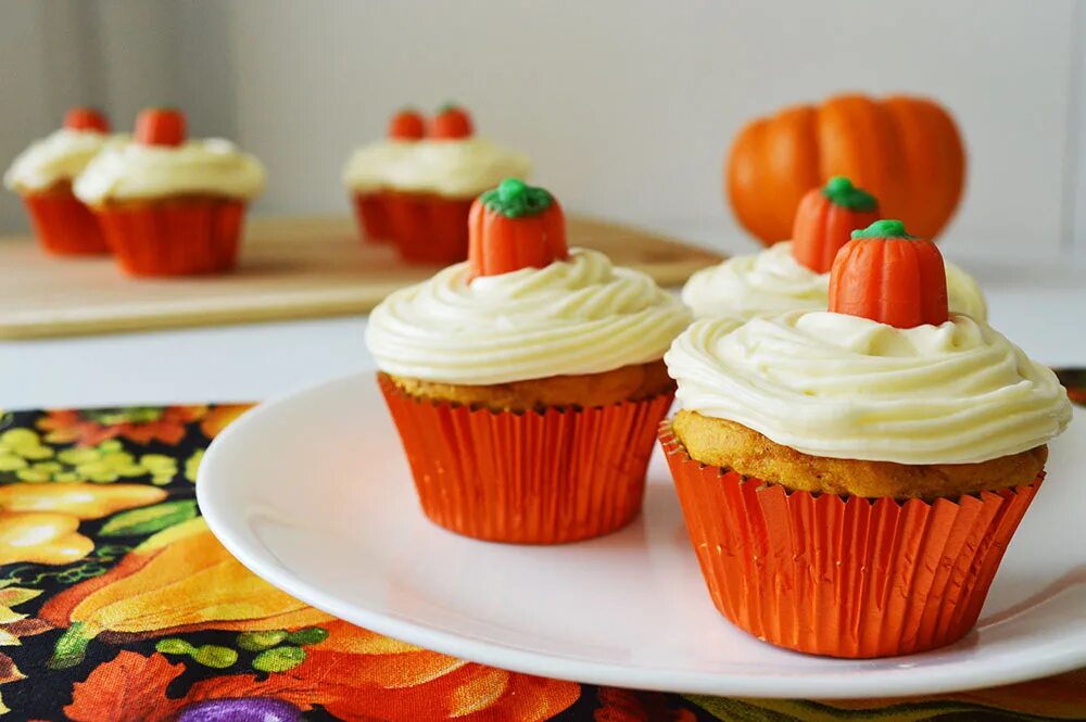 Капкейки из тыквы рецепт с фото пошагово Pumpkin Cupcakes with Cream Cheese Frosting Peanut Allergy Mom