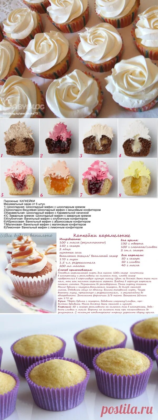 Капкейки рецепт с фото пошагово в домашних Идеальный рецепт капкейков фото к чаю Постила