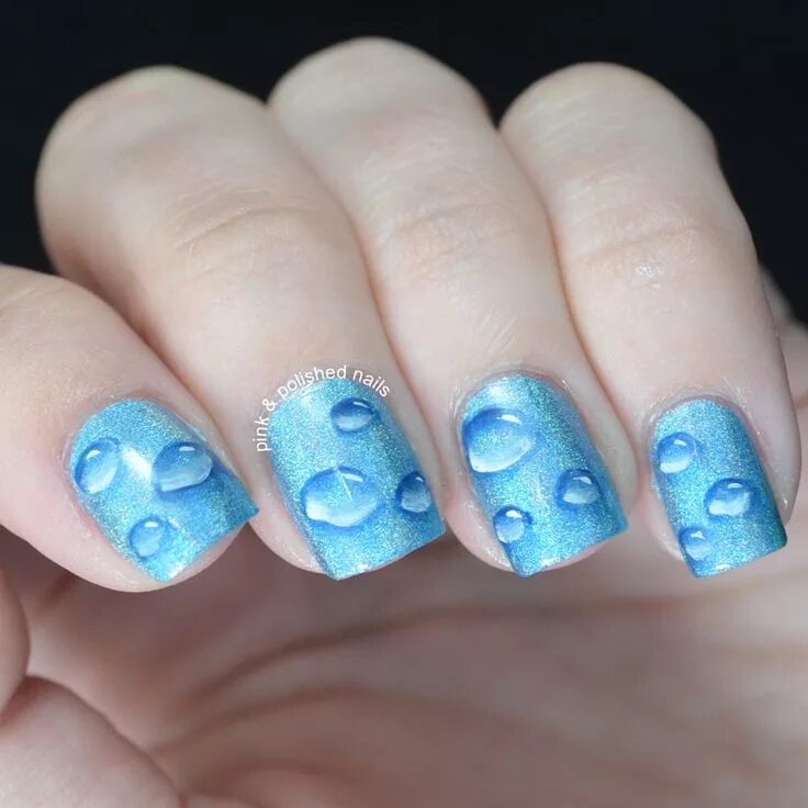 Капли маникюр дизайн BEST nail art water drops EVER! So easy to do! Use hot glue or any other kind of