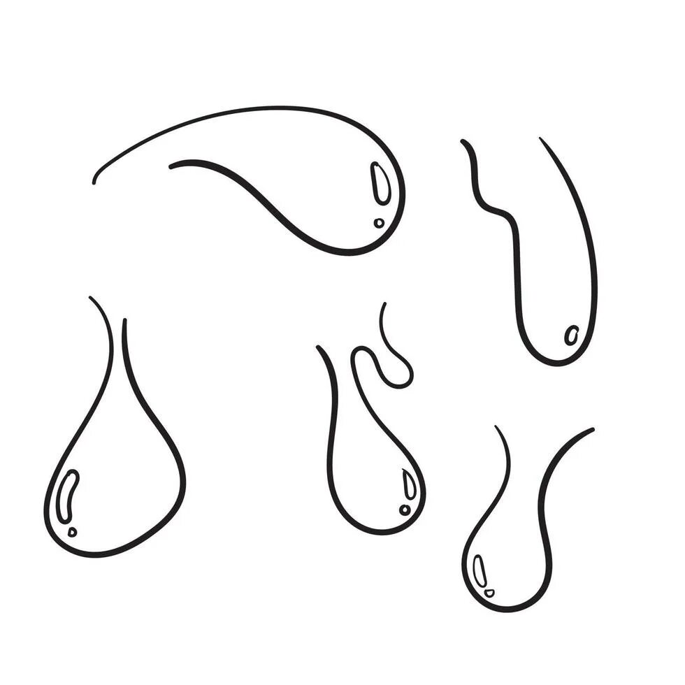 Капля самодельная hand drawn water liquid drop illustration doodle 4473473 Vector Art at Vecteezy