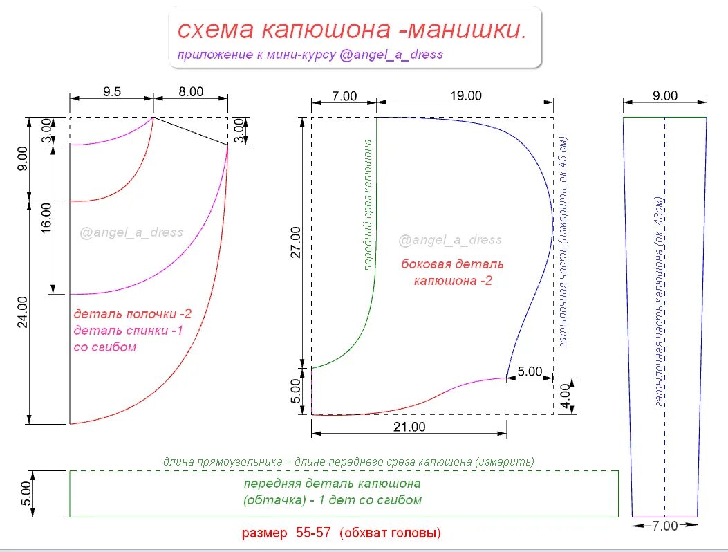 Капор детский выкройка Выкройка женского капюшона