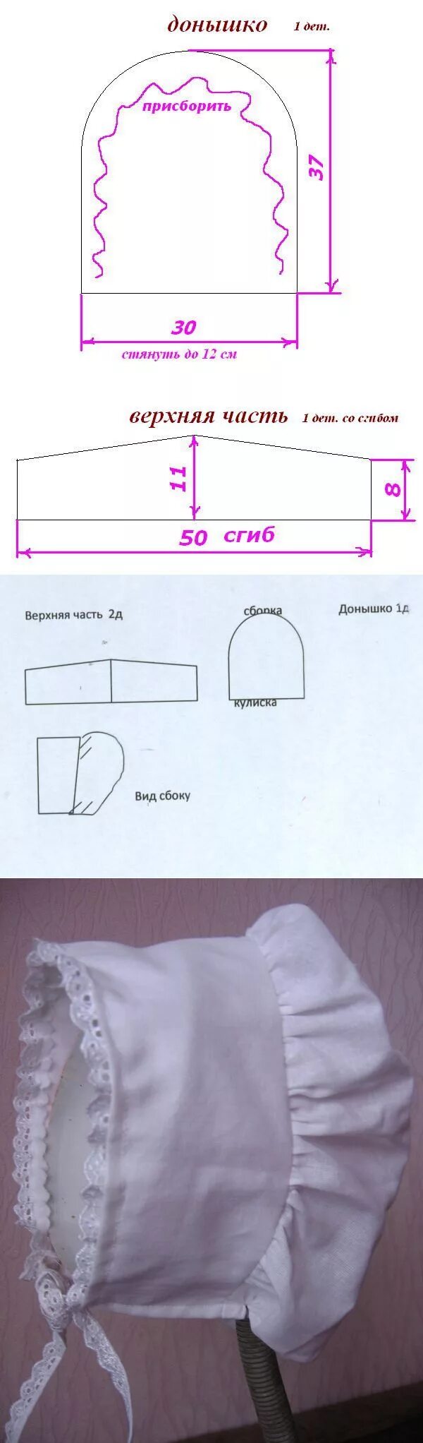 Капор детский выкройка Hand made_Рукоделие. Сделай сам! Пошив модной одежды, Выкройки, Детские чепчики 