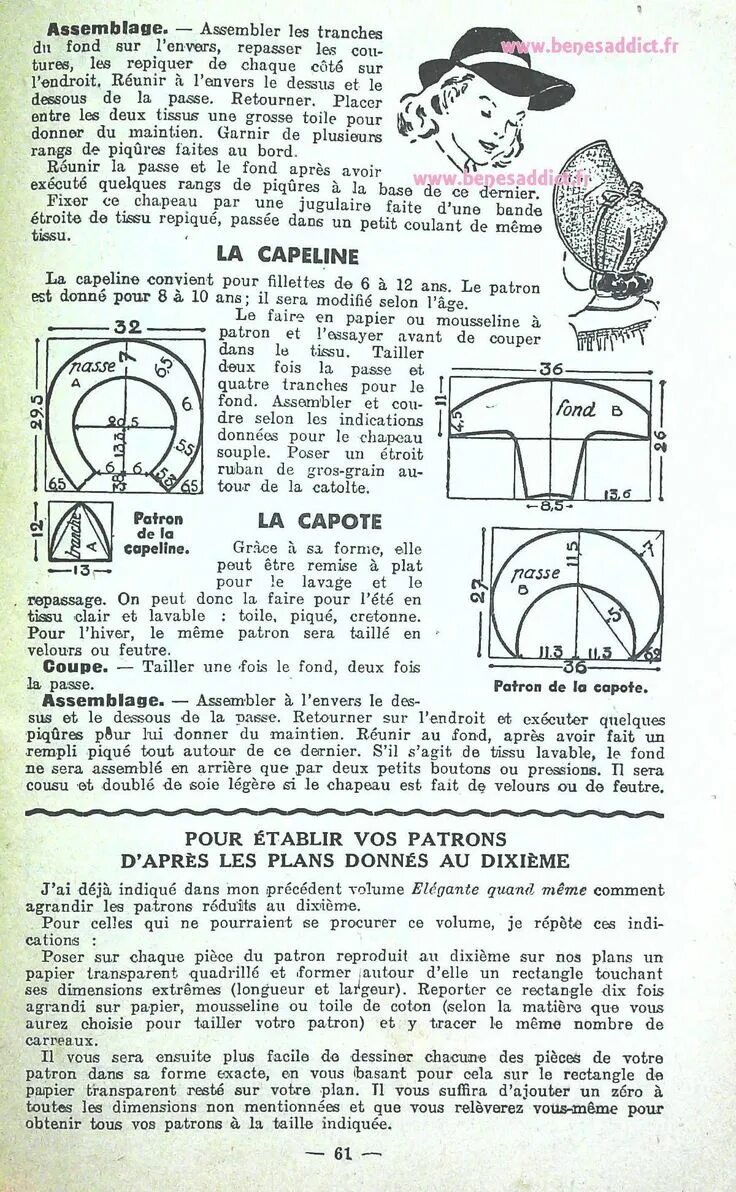Капор детский выкройка FREEBOOK 64 patrons Couture et tricot VIntage 1942!! (Sewing Knitting) Patron co