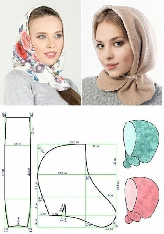 Капор из футера выкройка женский 10 головных уборов 1 Sewing projects, Sewing, Love sewing
