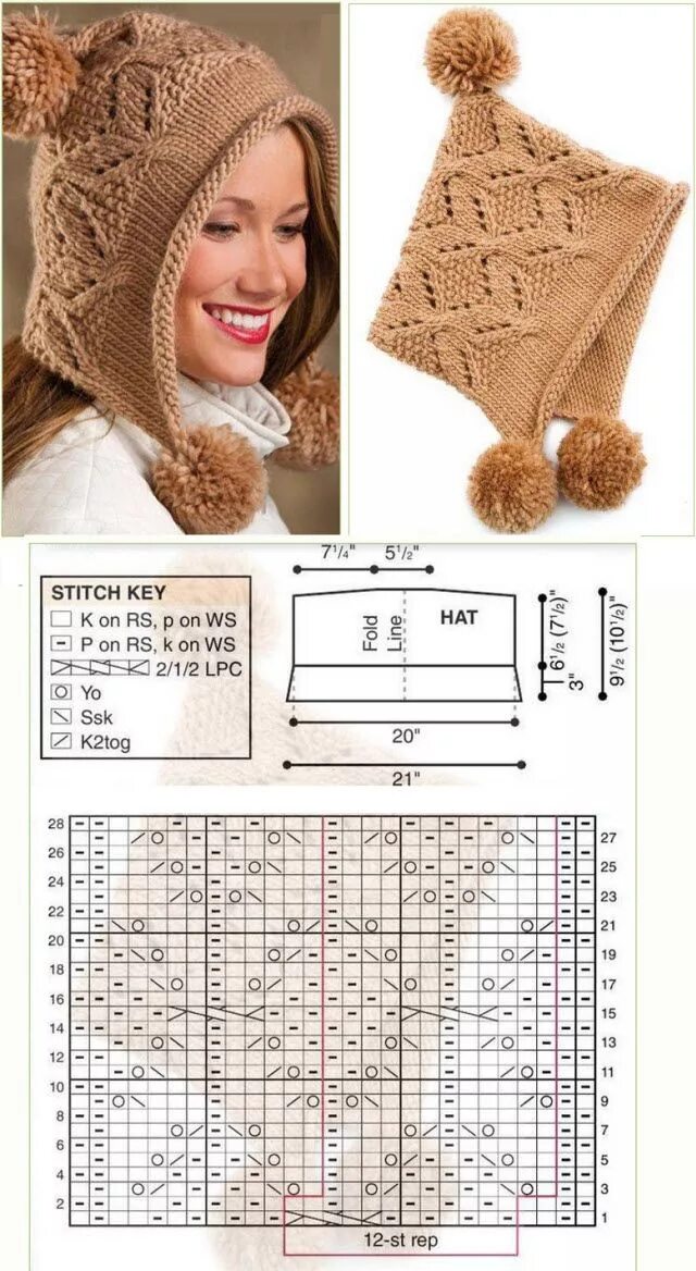 Капор шапка женская схемами спицами Crochet baby hats, Crochet hats, Hat knitting patterns