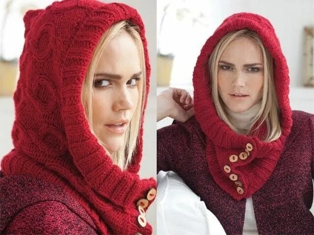 Капор вязаный спицами схемы фото #29 Hooded Neck Piece, Vogue Knitting Fall 2011 Модные головные уборы, Узоры вин