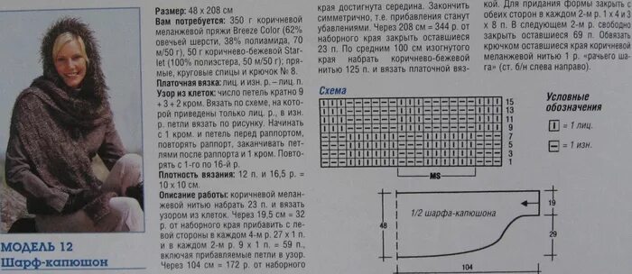 Капор женский связать спицами схема и описание ВЯЗАНИЕ НА СПИЦАХ - Страница 3 - Forum