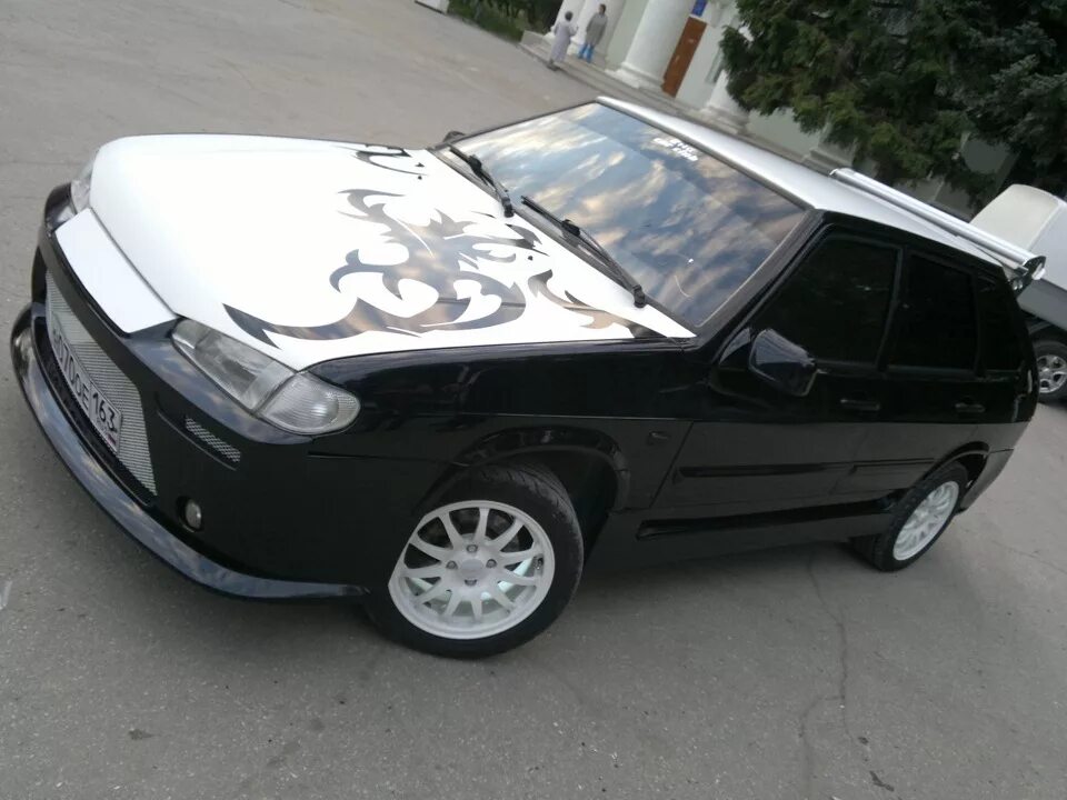 Капот на ваз 2114 тюнинг виниловая история!часть 5 готов новый рисунок!) - Lada 2114, 1,6 л, 2010 года тю