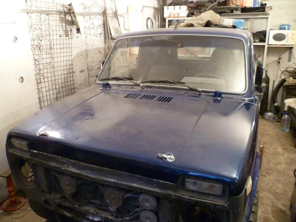 Капот нивы фото Капот - аллигатор - Lada 4x4 3D, 1,7 л, 2002 года кузовной ремонт DRIVE2